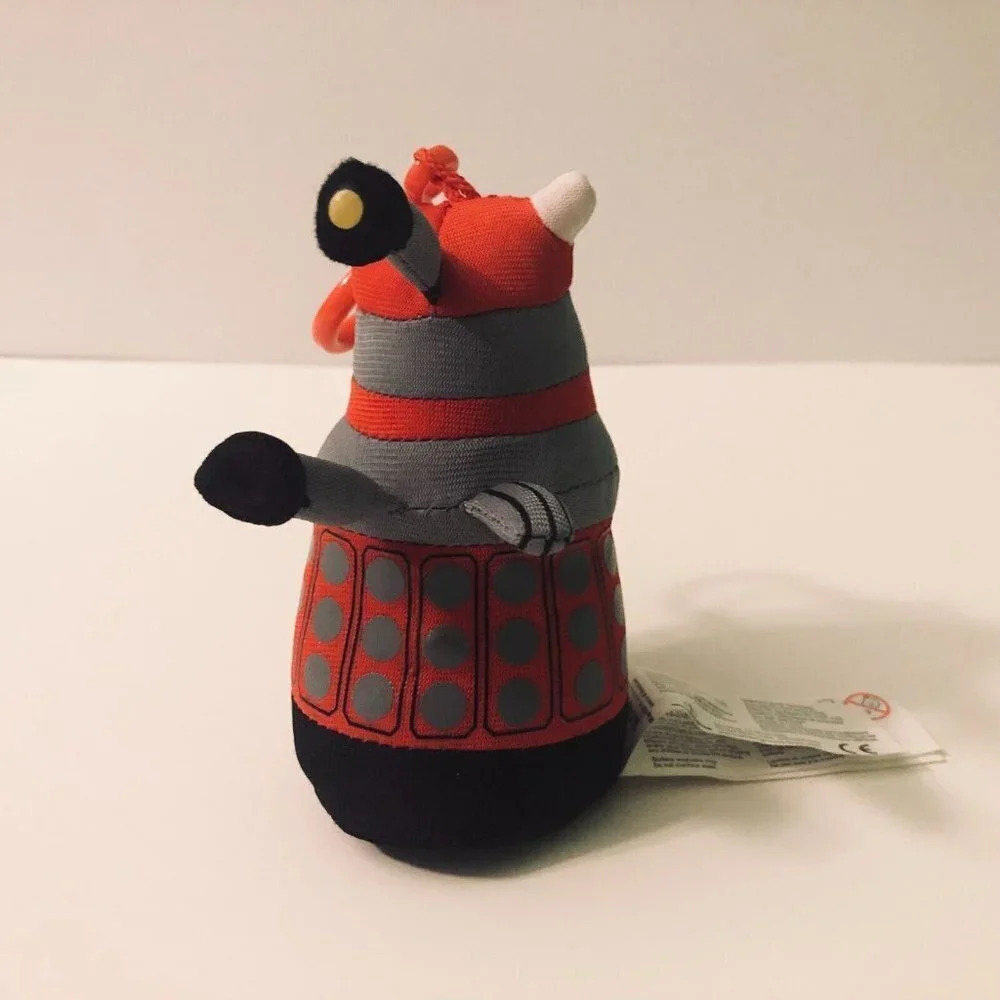 Doctor Who Plush Red Dalek Keychain Charm Backpack Clip Stuffed Figure No Sound